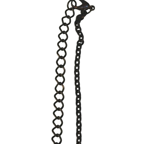 Long Bohemian Charm Necklace Brass Tone Locket Pendant Pearls 14" Womens Jewelry - Picture 3 of 4